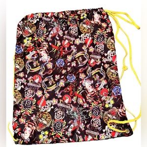 Ed Hardy- “Love Kills Slowly” Sling Drawstring Backpack- GUC